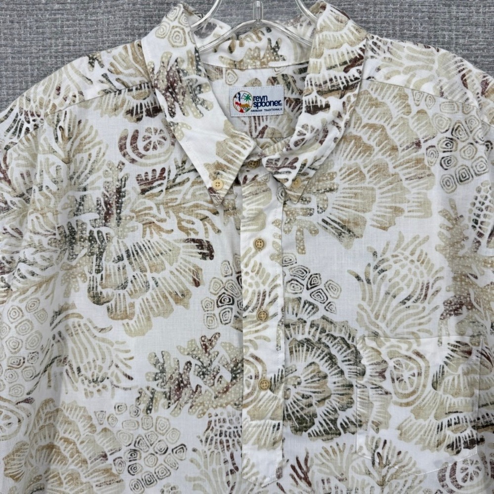 Reyn Spooner Sz 3XLTan Coral Reef Ocean Popover Hawaiian Tropic Kloth‎